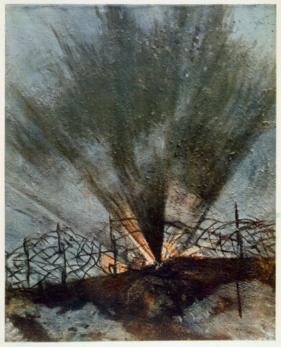 Bursting Shell, from British Artists at the Front, Continuation of The Western Front, 1918 by Christopher Richard Wynne Nevinson